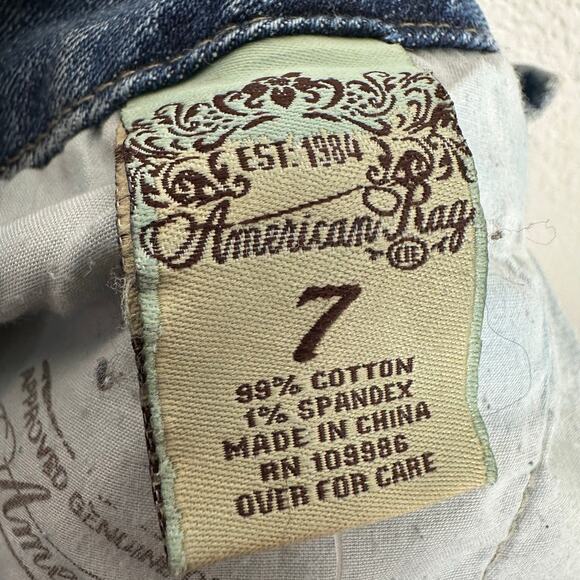 Vintage Y2K Grunge American Rag Womens Micro Mini Jean Skirt Size 7 - Picture 9 of 12